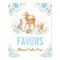 Blue Gold Floral Woodland Animals Favors Sign