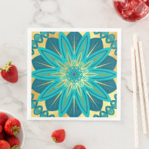 Blue Gold Flower Mandala