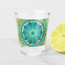Blue Gold Flower Mandala