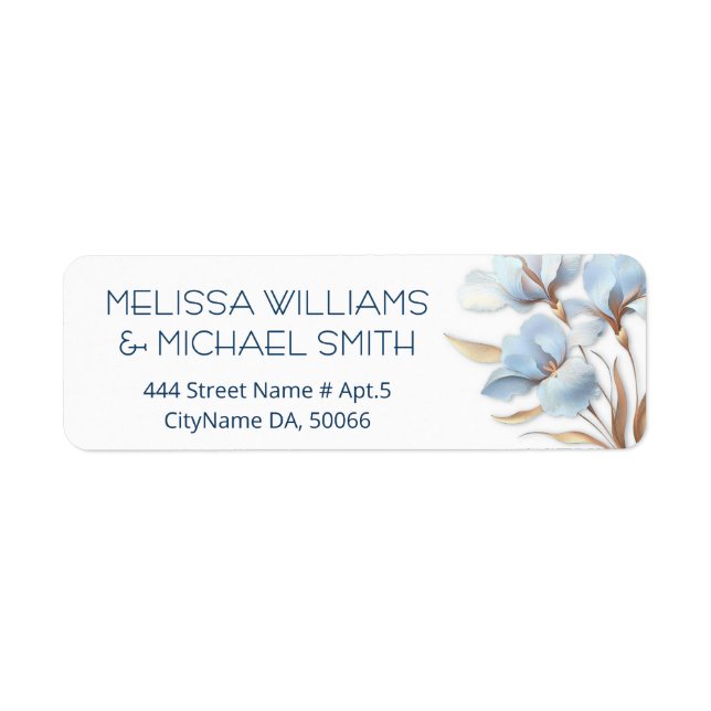Blue Gold Flower |  Wedding (Front)