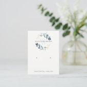 BLUE GOLD FOLIAGE MONOGRAM EARRING DISPLAY LOGO BUSINESS CARD (Standing Front)