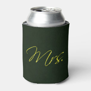 Blue Gold Glitter Sparkle Confetti Mrs. Can Cooler