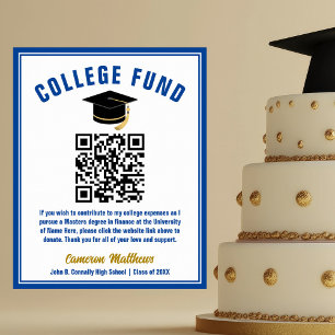 Blue Gold Graduate College Fund QR Code Poster