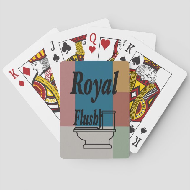 Blue Gold Grey Green Terracotta Colour Block Playing Cards (Back)