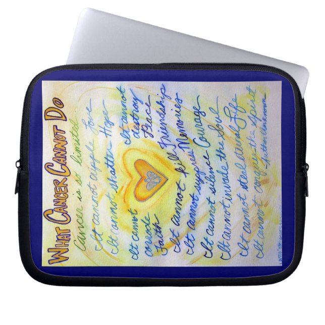 Blue & Gold Heart Computer Sleeve Electronics (Front)