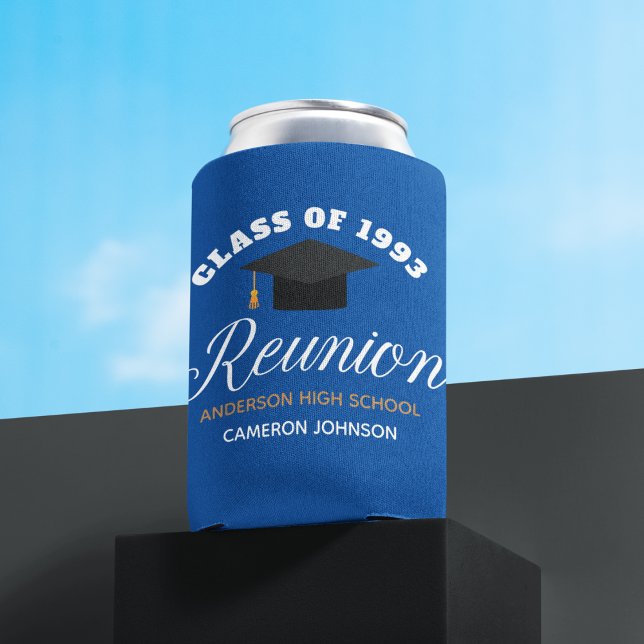 Blue Gold High School Reunion Personalized Party Can Cooler (Creator Uploaded)