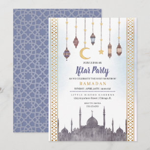Blue Gold Iftar Party Ramadan Dîner Invitation