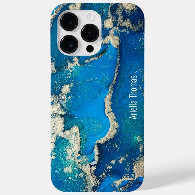 Blue Gold iPhone 14 Pro Max Case (Back)