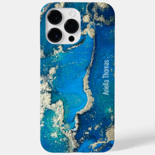 Blue Gold iPhone 14 Pro Max Coque