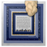 Blue Gold Jerusalem ASHKENAZ Challah Dough Cover Napkin<br><div class="desc">ASHKENAZ Version of the Bracha on our popular Jerusalem Shades of Blue & (simulated) Gold Framed Challah Dough Cover. Challah Dough Cover includes the full text of the Ashkenazic version of the Blessing recited when separating Challah plus the full text of the Yehi Ratzon that is often said when performing...</div>