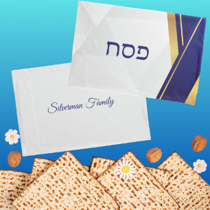 Blue Gold Jewish Holiday Passover Pillowcase