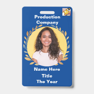 Blue Gold Leaf Badge