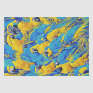 Blue & Gold Macaws Pattern Tissue Paper