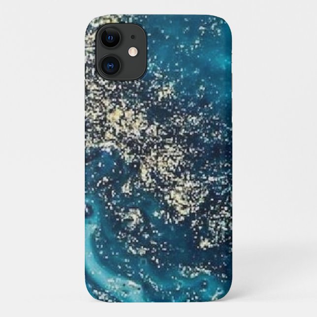 blue gold marble Case-Mate Barely There Apple iPhone Case (Back)