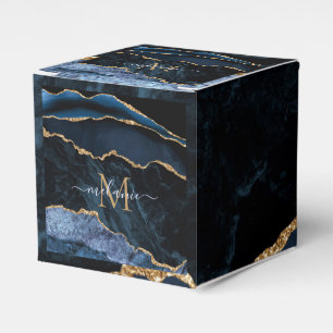 Blue Gold Marble Gift Boxes Custom Name Letter