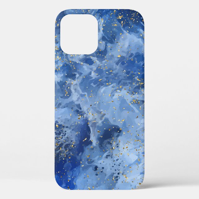 Blue Gold Marble: Luxury Texture. Case-Mate iPhone Case (Back)