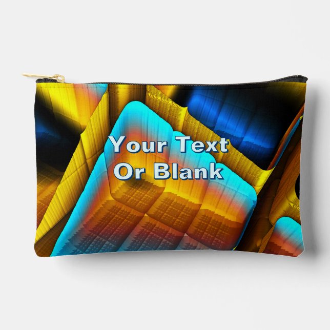 Blue-Gold Metallic Pattern 33 Accessory Pouch (Front)