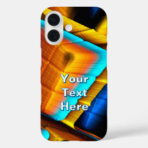 Blue-Gold Metallic Pattern 33 iPhone 16 Case