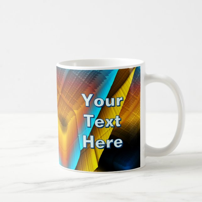 Blue-Gold Metallic Pattern 33 Coffee Mug (Right)