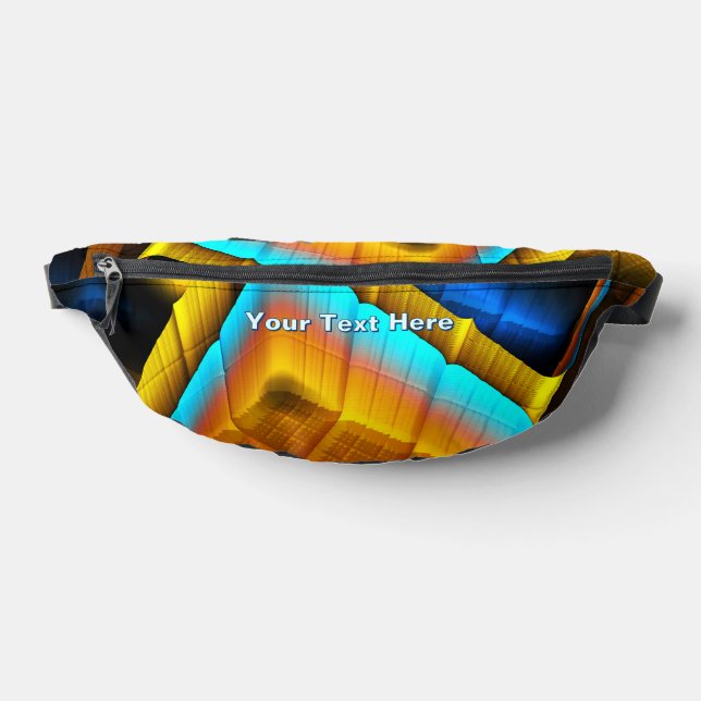 Blue-Gold Metallic Pattern 33 Fanny Pack (Lay Down)