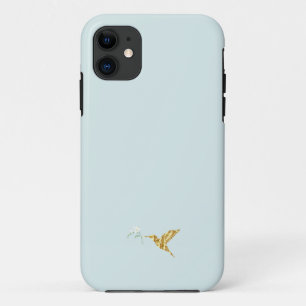Blue & Gold Minimal Modern iPhone Case 
