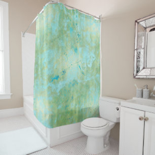 Blue & Gold Modern Marbled Abstract Marble Splash