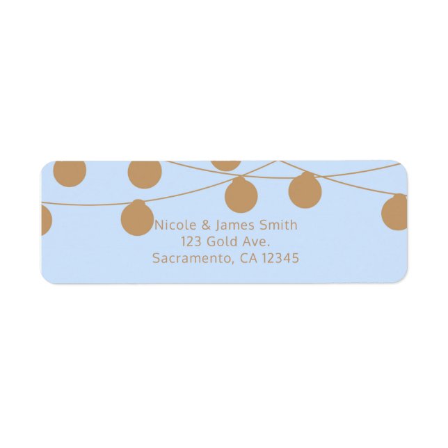 Blue & Gold Modern String Lights Shower Invitation (Front)