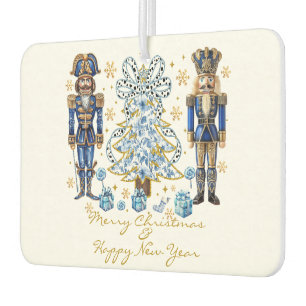 Blue Gold Nutcrackers Merry Christmas Air Freshener