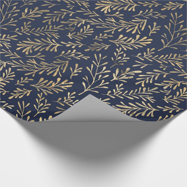 Blue/Gold Pattern Wrapping Paper (Corner)