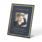 Blue gold photo memorial funeral