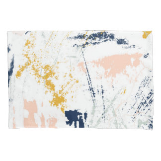 Blue Gold Pink Palette Splatter Pillowcase