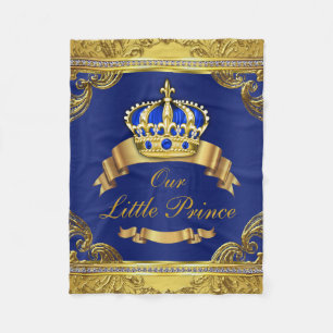Blue Gold Prince Fancy Prince Baby Fleece Blanket