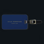Blue Gold Professional Trendy Luggage Tag<br><div class="desc">Represent yourself with this modern,  elegant design. This template can be customized to meet all professional occupations.</div>