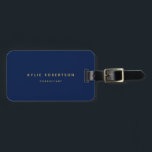 Blue Gold Professional Trendy Luggage Tag<br><div class="desc">Represent yourself with this modern, elegant design. This template can be customized to meet all professional occupations.</div>