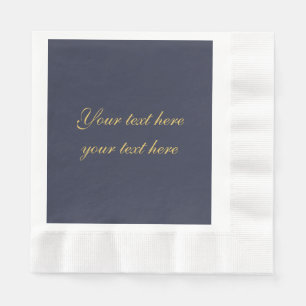 Blue Gold Professional Trendy Minimalist Own Text Napkin