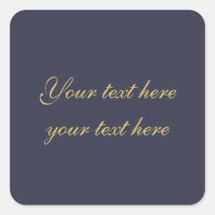 Blue Gold Professional Trendy Minimalist Own Text Square Sticker