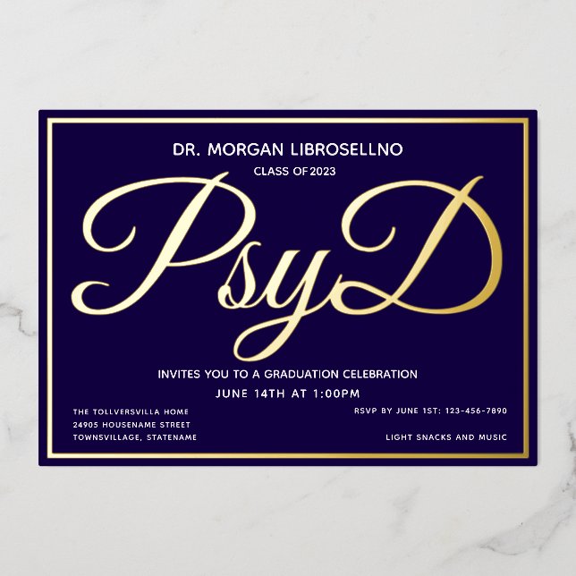 Blue Gold PsyD Graduation (Front)