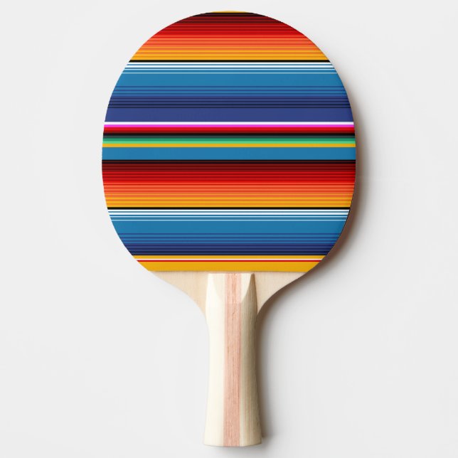 Blue Gold Red Mexican Sarape Ping Pong Paddle (Front)