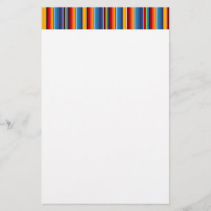 Blue Gold Red Mexican Sarape Stationery