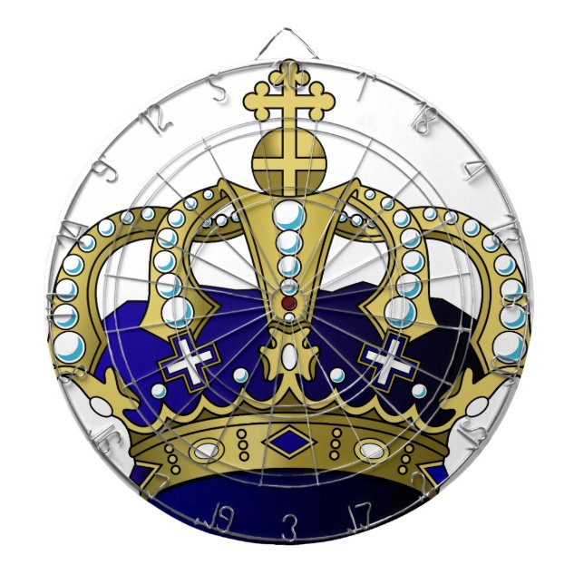 Blue & Gold Royal Crown Dartboard (Front)