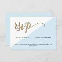 Blue Gold RSVP No mailing Reserved Seat Invitation