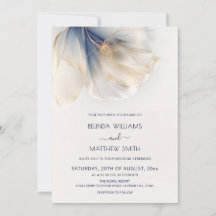 Blue Gold Smoky Watercolor Flower Wedding