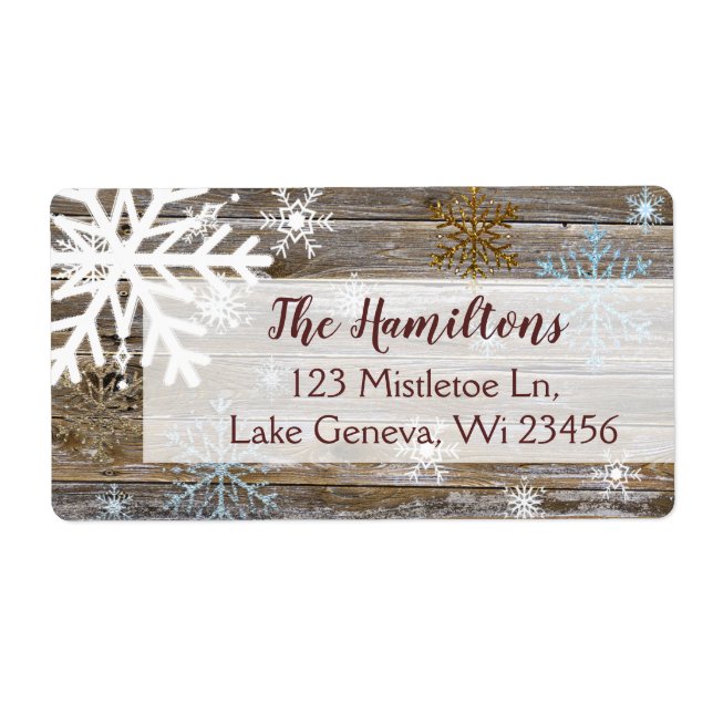 Blue Gold Snowflake et bois Noël ou vacances (Devant)