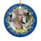 Blue Gold Snowflakes Memorial Photo Christmas
