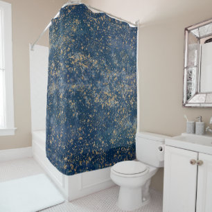 Blue & Gold Splatter Glam Modern