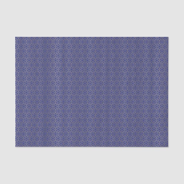 Blue & Gold Star Arabesque Pattern Tissue Paper (Front)