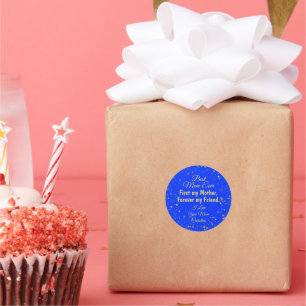 Blue Gold Star Best Mom Ever Modern Mothers Day Classic Round Sticker