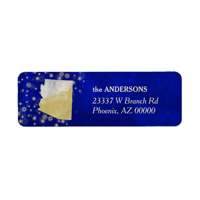 Blue Gold Stars Arizona Adresse de retour (Devant)