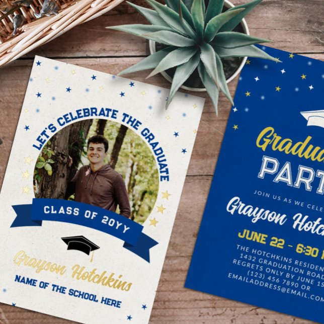 Blue Gold Stars Celebrate the Graduate Photo (Creator Uploaded)