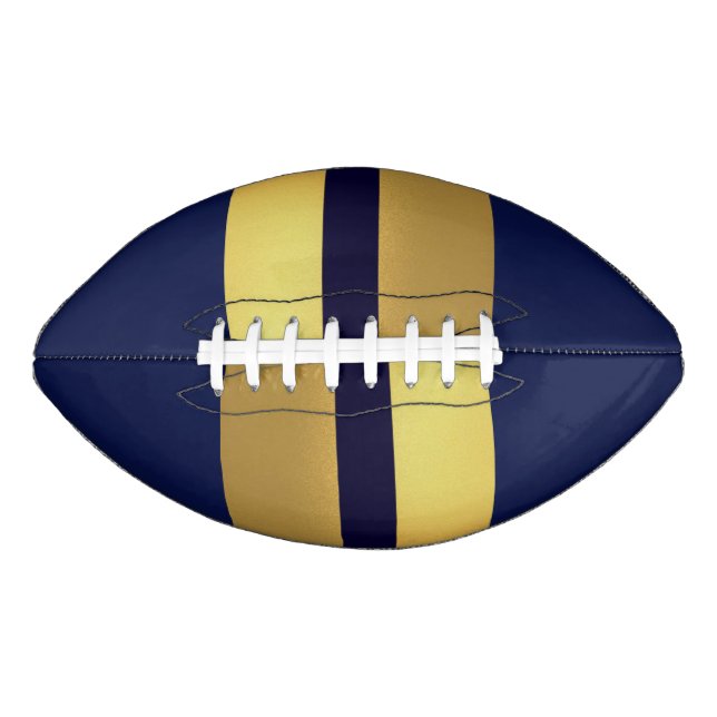 Blue Gold Stiped  2 Panel Design Football (Front)